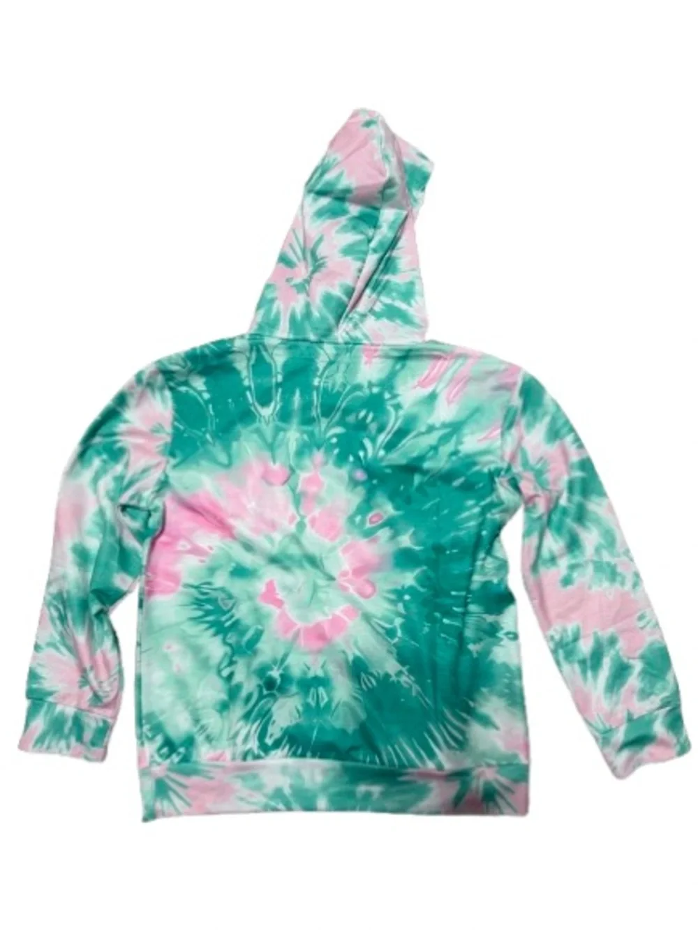 Trendy Girls Pink & Teal Tie-Dye Daisy Stretchy Hoodie& Jogger Pants Set Size 9Y